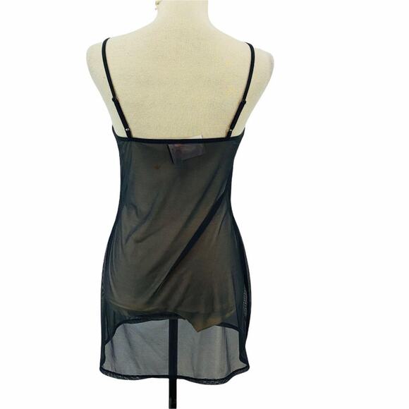 Vintage Victoria Secret Sheer Black Gold Sequin Negligee Womens Medium - Picture 4 of 9